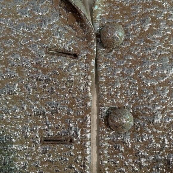 NEW J. Crew Wool Metallic Silver Brocade Jacquard Career Suit Blazer Jacket RARE - Picture 14 of 15